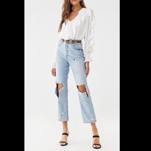 Ruffle-trim Blouse NWOT tag included, not attached